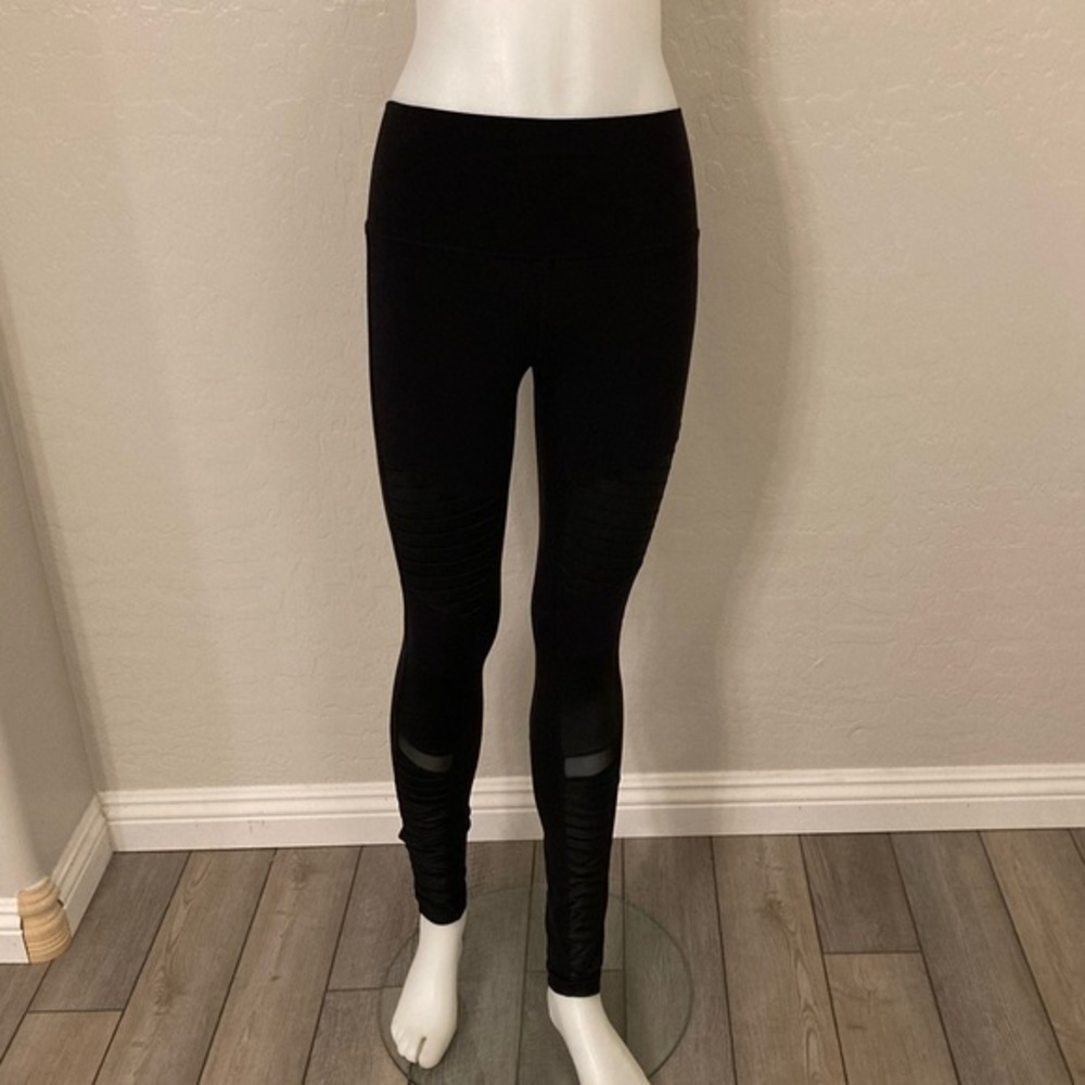 ALO Yoga Black High-Waist Moto Leggings